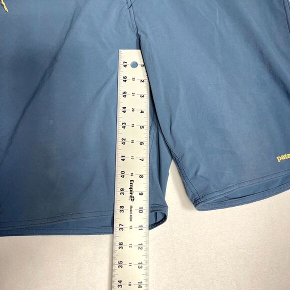 Patagonia Mens Swim Trunk Blue with‎ Gold embroidery Size 34 - Picture 9 of 9